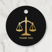 Golden Scales of Justice Law Theme Design Bedankjes Labels (Voorkant)