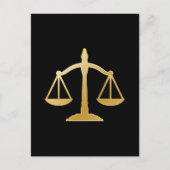 Golden Scales of Justice Law Theme Design Briefkaart (Voorkant)