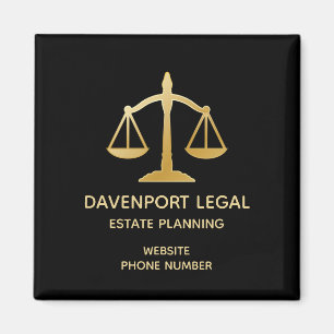 Golden Scales of Justice Law Theme Design Business Magneet