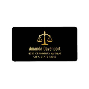 Golden Scales of Justice Law Theme Design Etiket