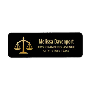Golden Scales of Justice Law Theme Design Etiket