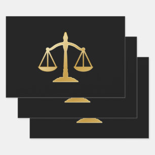 Golden Scales of Justice Law Theme Design Inpakpapier Vel
