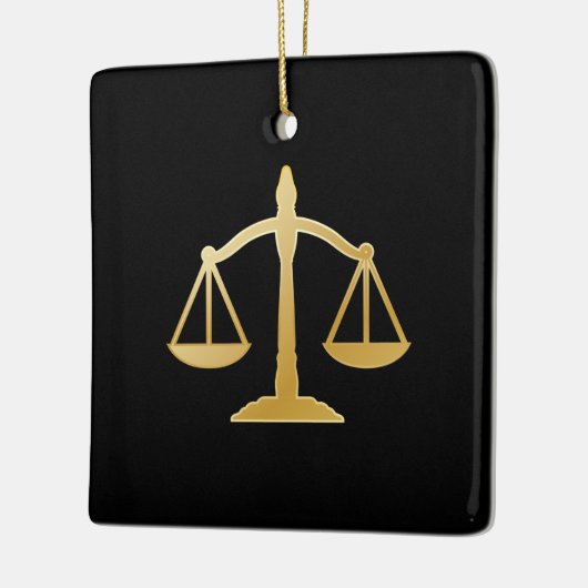 Golden Scales of Justice Law Theme Design Keramisch Ornament (Links)