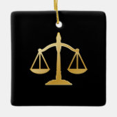 Golden Scales of Justice Law Theme Design Keramisch Ornament (Voorkant)