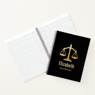 Golden Scales of Justice Law Theme Design Notitieboek