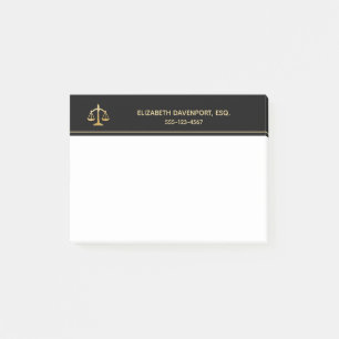 Golden Scales of Justice Law Theme Design Post-it® Notes