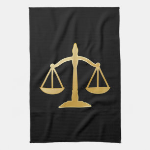 Golden Scales of Justice Law Theme Design Theedoek