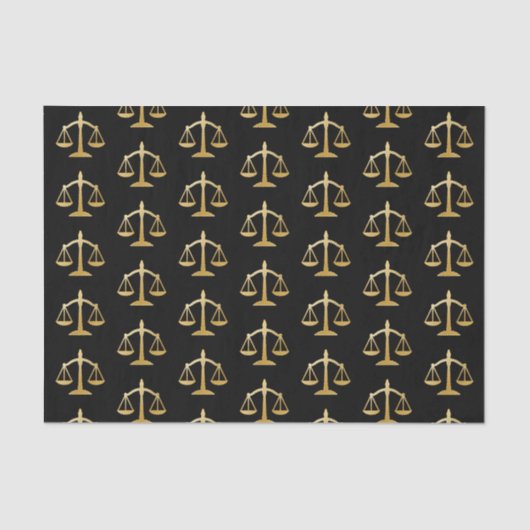 Golden Scales of Justice Law Theme Design Tissuepapier (Voorkant)