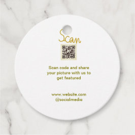 Golden Scan QR code glitter eenvoudige elegante be Bedankjes Labels