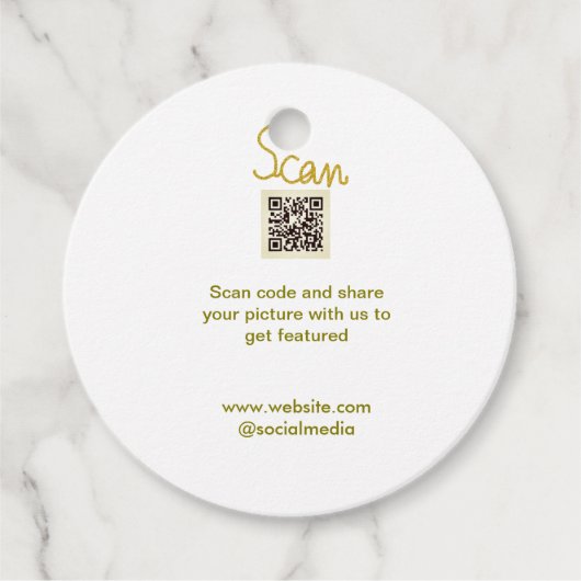 Golden Scan QR code glitter eenvoudige elegante be Bedankjes Labels (Voorkant)