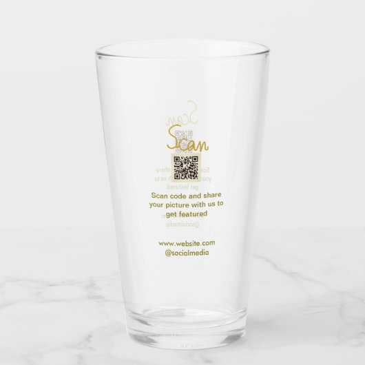 Golden Scan QR code glitter eenvoudige elegante be Glas (Achterkant)