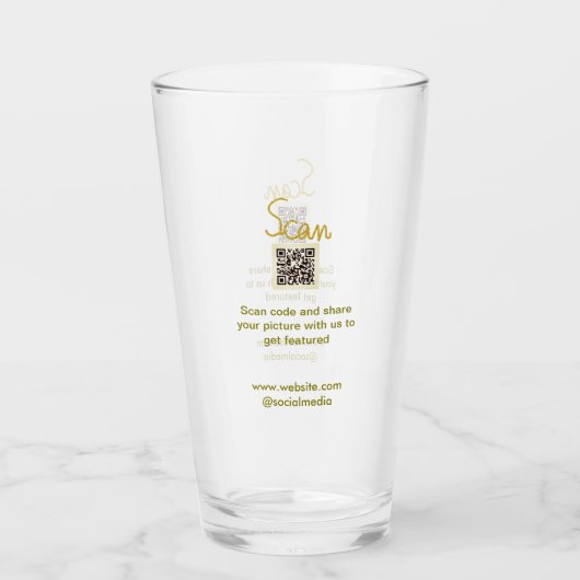 Golden Scan QR code glitter eenvoudige elegante be Glas (Voorkant)