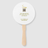 Golden Scan QR code glitter eenvoudige elegante be Handwaaier (Voorkant)