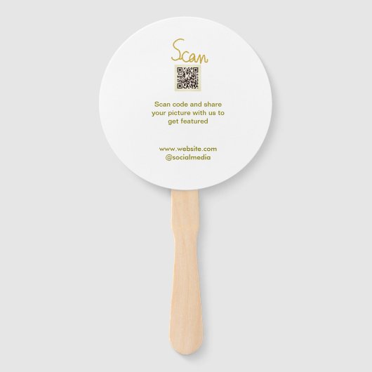 Golden Scan QR code glitter eenvoudige elegante be Handwaaier (Voorkant)