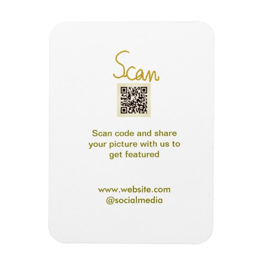 Golden Scan QR code glitter eenvoudige elegante be Magneet (Verticaal)