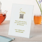 Golden Scan QR code glitter eenvoudige elegante be Reclamebord Met Voetstuk (Insitu)
