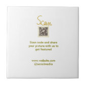 Golden Scan QR code glitter eenvoudige elegante be Tegeltje (Voorkant)