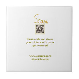 Golden Scan QR code glitter eenvoudige elegante be Tegeltje