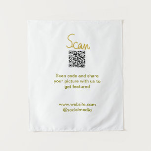 Golden Scan QR code glitter eenvoudige elegante be Wandkleed