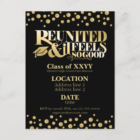 Golden school reunion briefkaart (Voorkant)