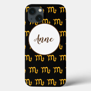 Golden Scorpio Astrology Symbol op maat iPhone 13 Hoesje