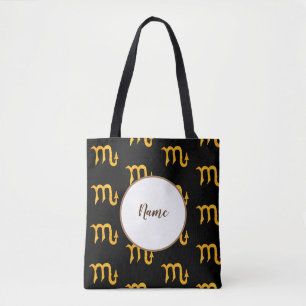 Golden Scorpio Astrology Symbol op maat Draagtas