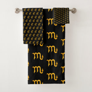 Golden Scorpio Astrology-symbool Bad Handdoek