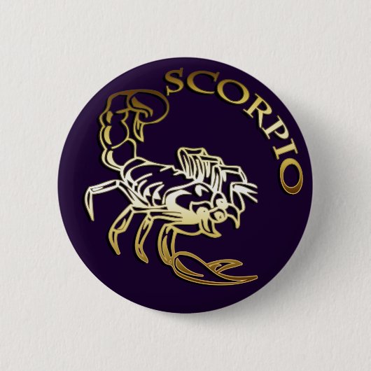 GOLDEN SCORPIO RONDE BUTTON 5,7 CM (Voorkant)