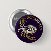 GOLDEN SCORPIO RONDE BUTTON 5,7 CM (Voorkant /achterkant)