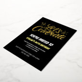 Golden Script 80th Birthday Party Folie Uitnodiging (Gedraaid)