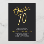 Golden Script Chapter 70 70th Birthday Party Folie Uitnodiging (Voorkant)