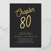 Golden Script Chapter 80 80th Birthday Party Folie Uitnodiging (Voorkant)