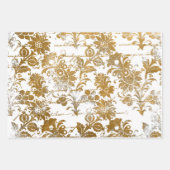 Golden  Script Grunge Pattern-ontkoppeling Inpakpapier Vel (Voorkant 3)