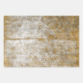 Golden  Script Grunge Pattern-ontkoppeling Inpakpapier Vel (Voorkant 2)