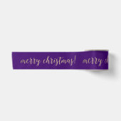 Golden Script Merry Kerstmis Paars Violet Lint (Voorkant)