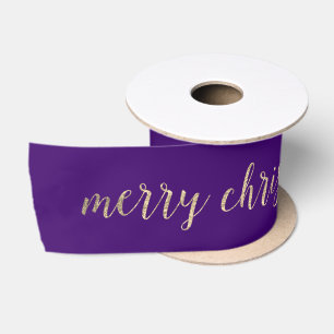 Golden Script Merry Kerstmis Paars Violet Lint