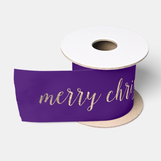 Golden Script Merry Kerstmis Paars Violet Lint (Spoel)