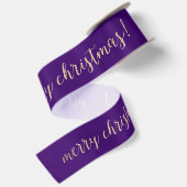 Golden Script Merry Kerstmis Paars Violet Lint (Achterkant)