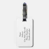 Golden Script Scissors Haarstylist Hair Salon Bagagelabel (Achterkant verticaal)