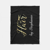 Golden Script Scissors Haarstylist Hair Salon Fleece Deken (Voorkant)