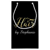 Golden Script Scissors Haarstylist Hair Salon Klein Cadeauzakje (Achterkant)