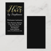 Golden Script Scissors Haarstylist Hair Salon Visitekaartje (Voorkant / Achterkant)