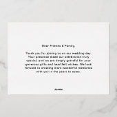 Golden Script Wedding Thank You Real Foil Cards Folie Uitnodiging (Achterkant)