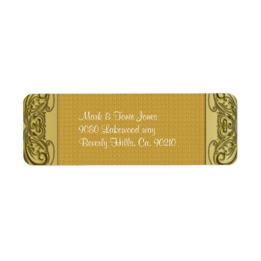 Golden Scrolls 50th Wedding Jubileum Etiket (Voorkant)