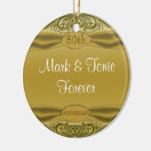 Golden Scrolls 50th Wedding Jubileum Keramisch Ornament (Links)