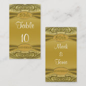 Golden Scrolls 50th Wedding Jubileum Plaatskaartje (Voorkant / Achterkant)