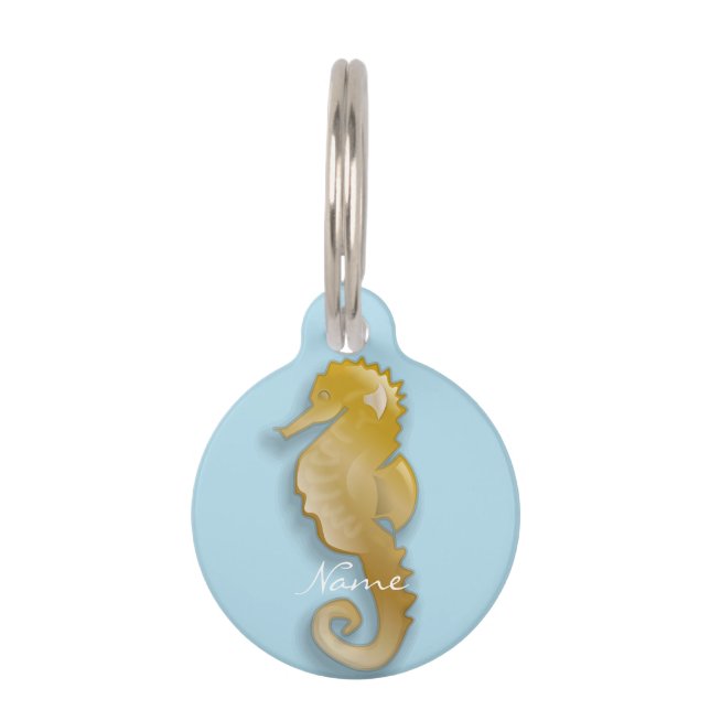 Golden Seahorse Thunder_Cove Huisdierpenning (Voorkant)