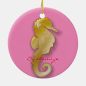 Golden Seahorse Thunder_Cove Keramisch Ornament (Achterkant)