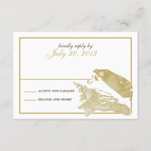 Golden Seashell Response-Kaart RSVP Kaartje