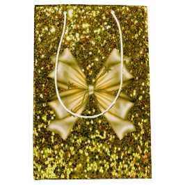 Golden Sequins met Bow Medium Cadeauzakje
